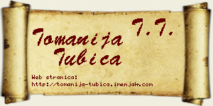 Tomanija Tubica vizit kartica